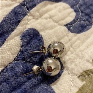Silver ball earrings